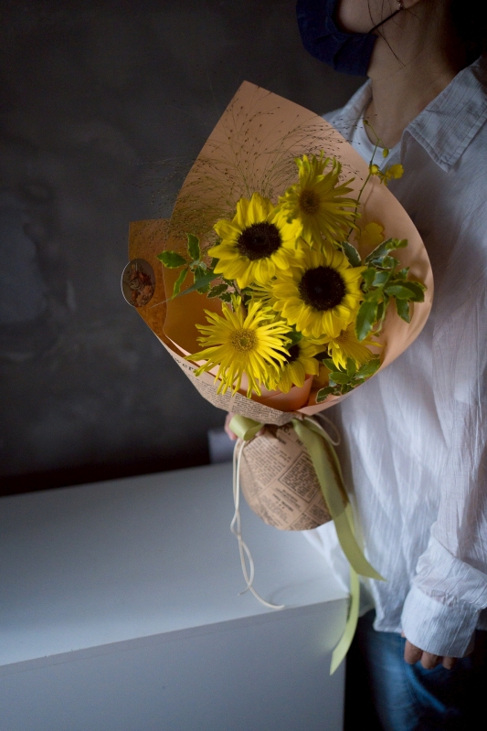 畢業太陽花花束