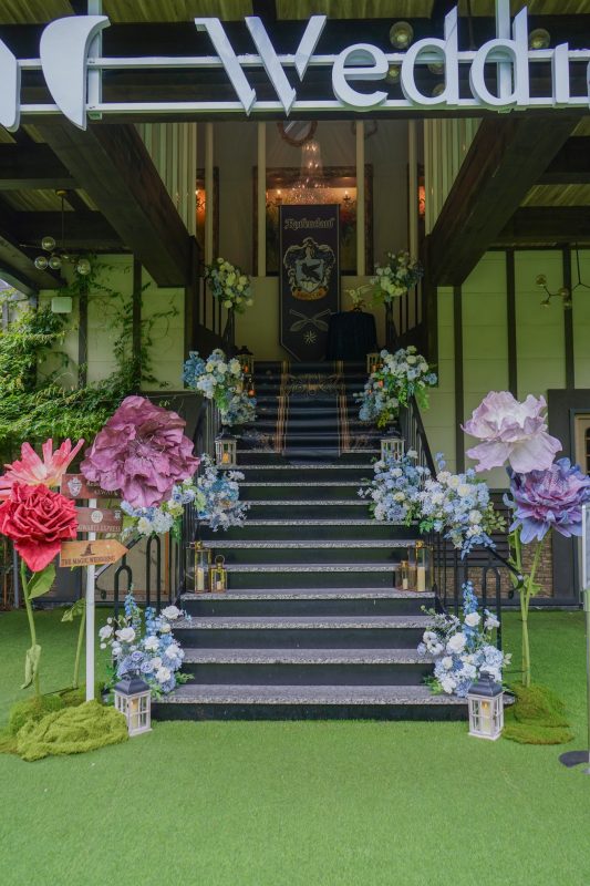 婚禮階梯紙花佈置