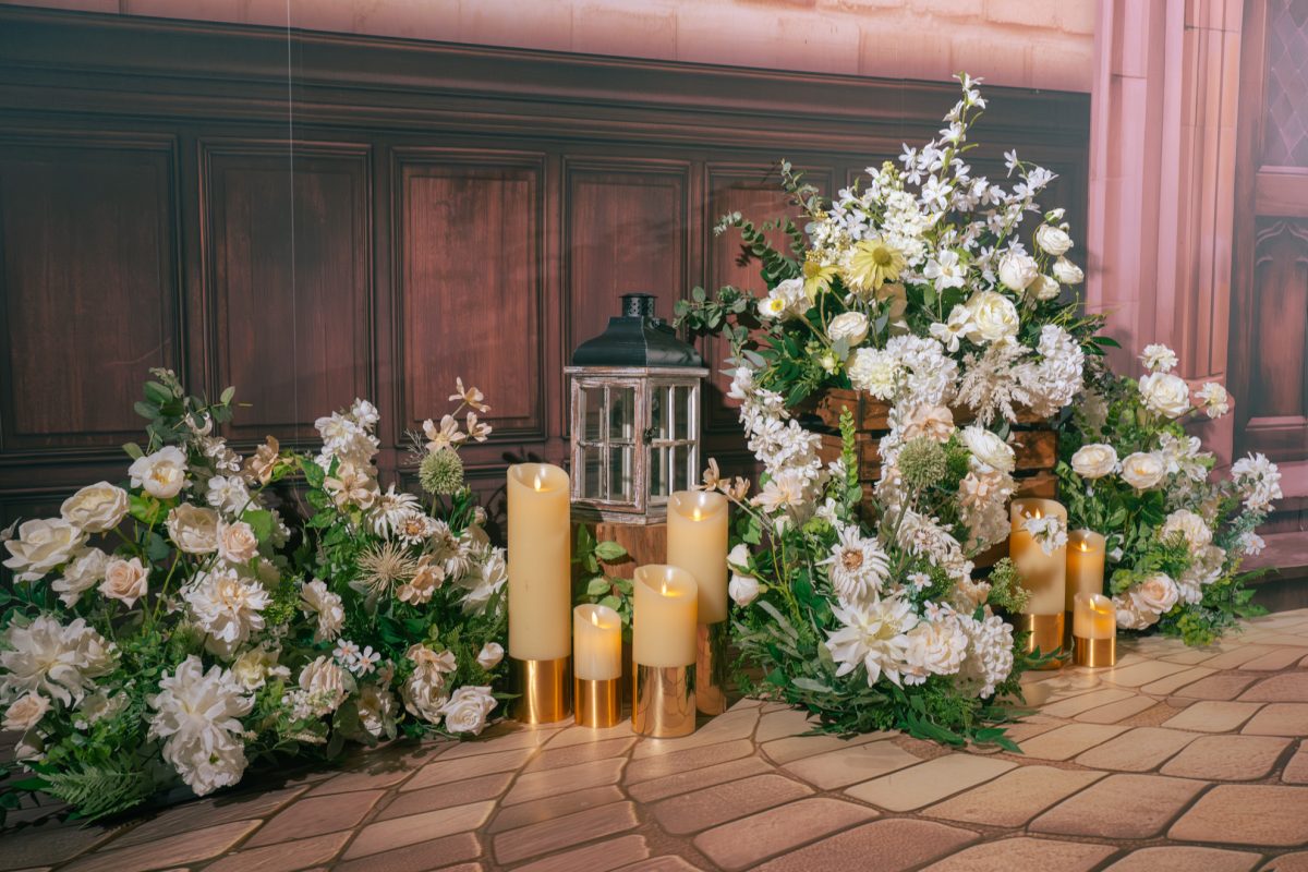 哈利波特婚禮萬應門背板地花裝飾