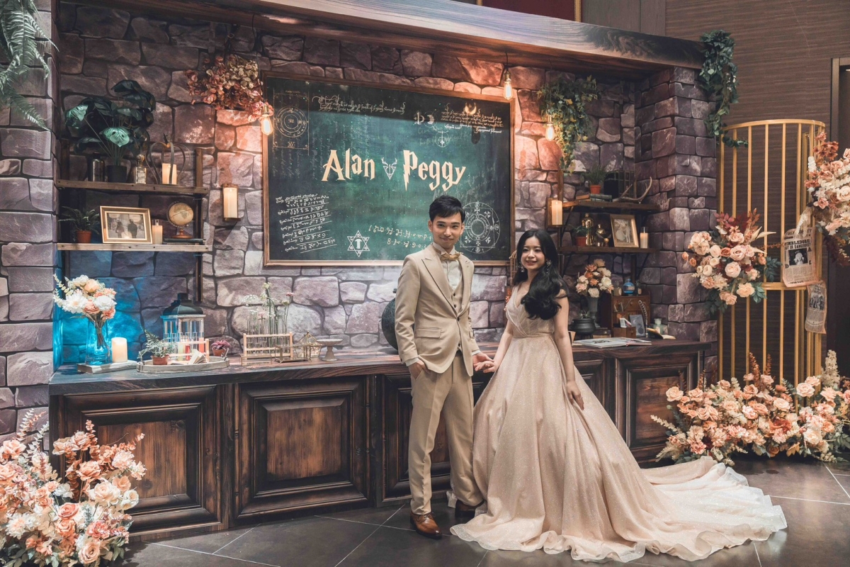 八德彭園婚禮哈利波特魔藥學主題客製化會場新人合照